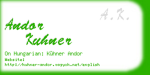 andor kuhner business card